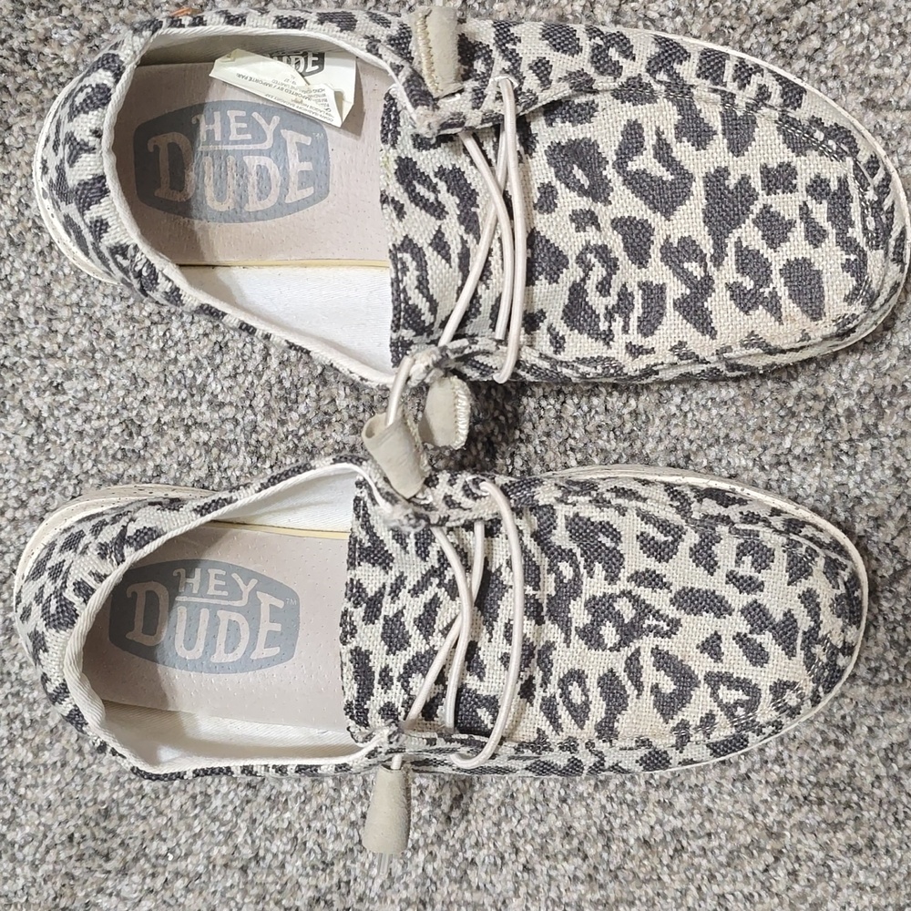 Hey Dude Black and White Slip On Shoes
